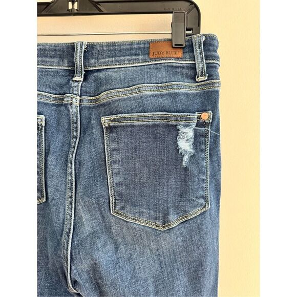 Judy Blue Skinny Fit Amelia High Rise Distressed Slanted Fray Raw Hem Jeans 9 /2 - Picture 8 of 10